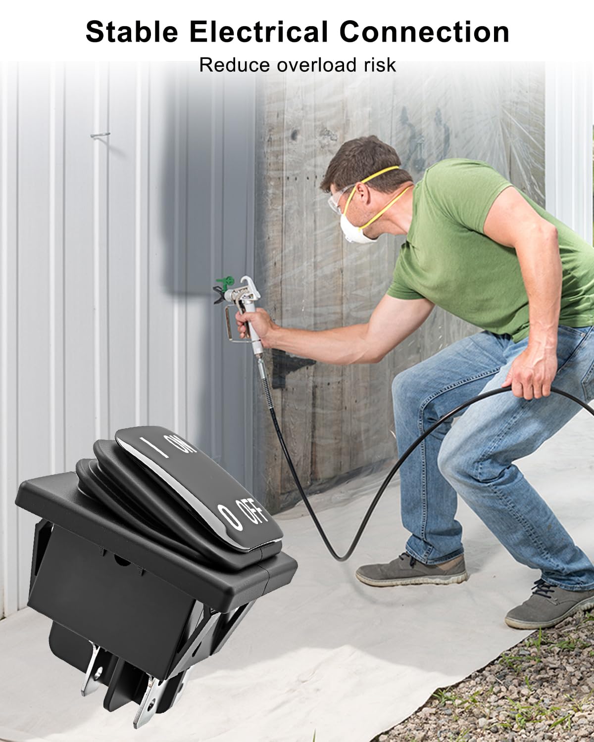 704-380 Rocker Switch Compatible with Titan 440 Electric Airless Spray Paint Machine Replace 704380
