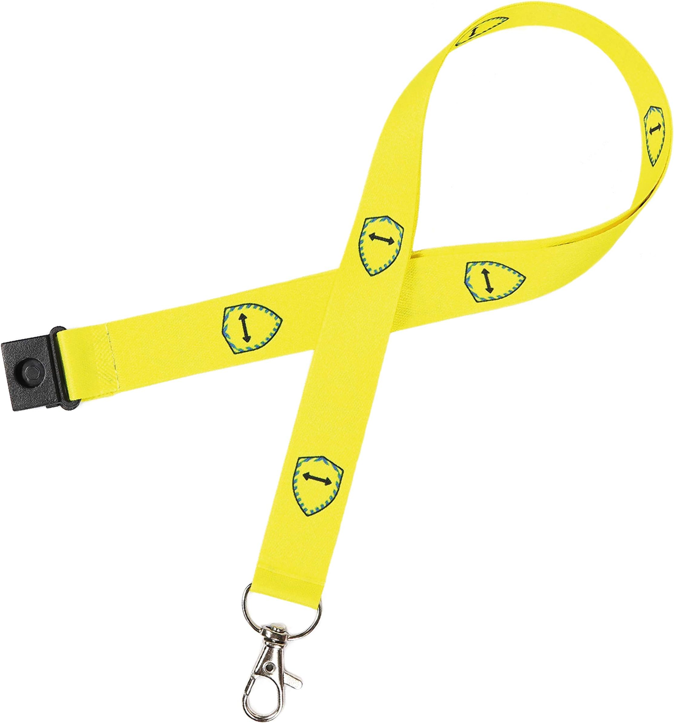 WePrintLanyards Yellow Distance Aware Social Distancing Shield Shielding Lanyard (Pack of 5)