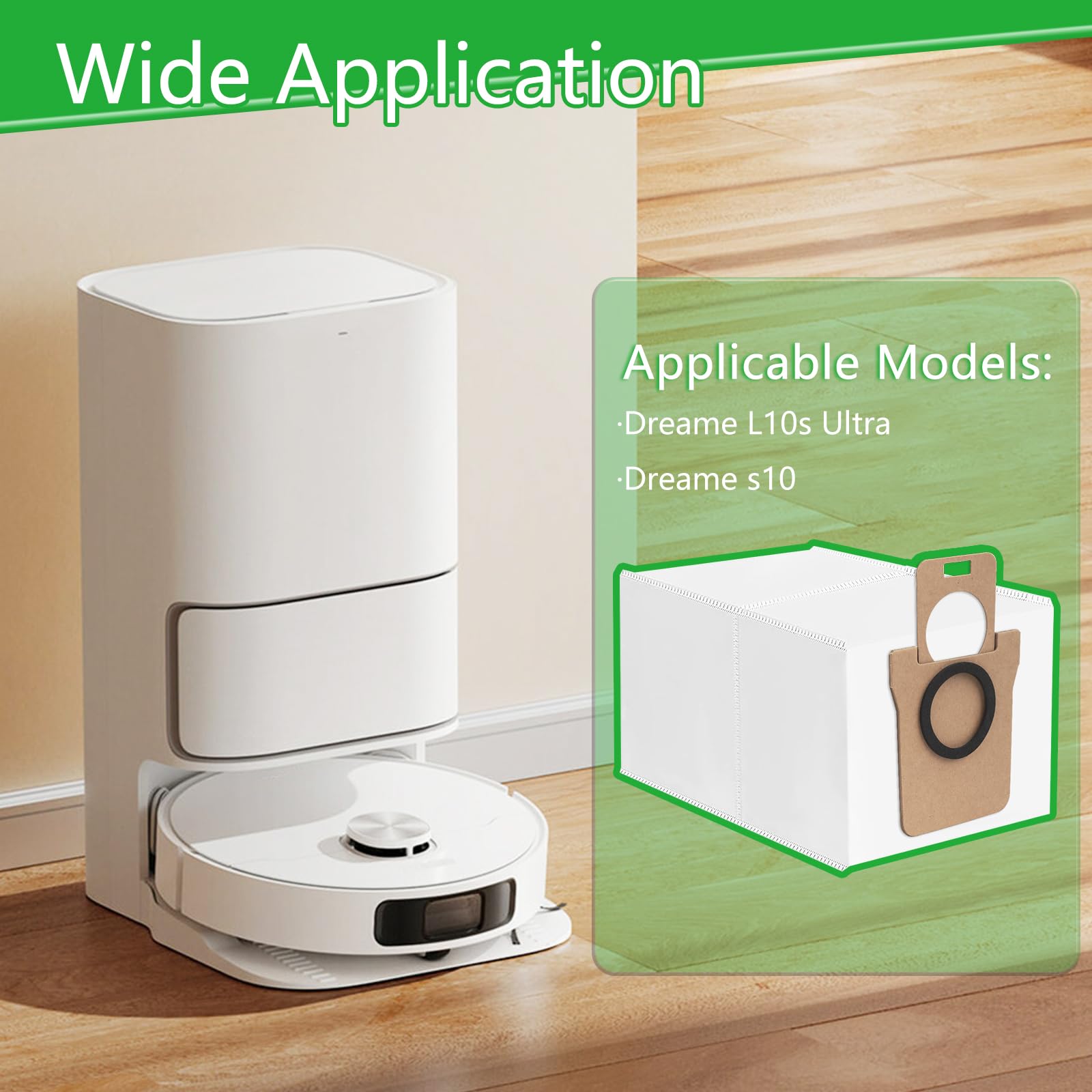 10 Sacs D'aspirateur pour Dreame L10s Ultra Robot Vacuum, Sac de Remplacement de SacD'accessoire, Grande Capacité de 2,5 L - Electroménager