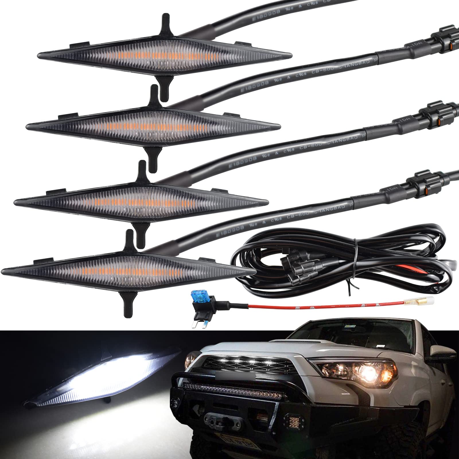 Buy Boigoo Auto LED Front Grill Lights for Toyota 4Runner TRD Pro Grid
