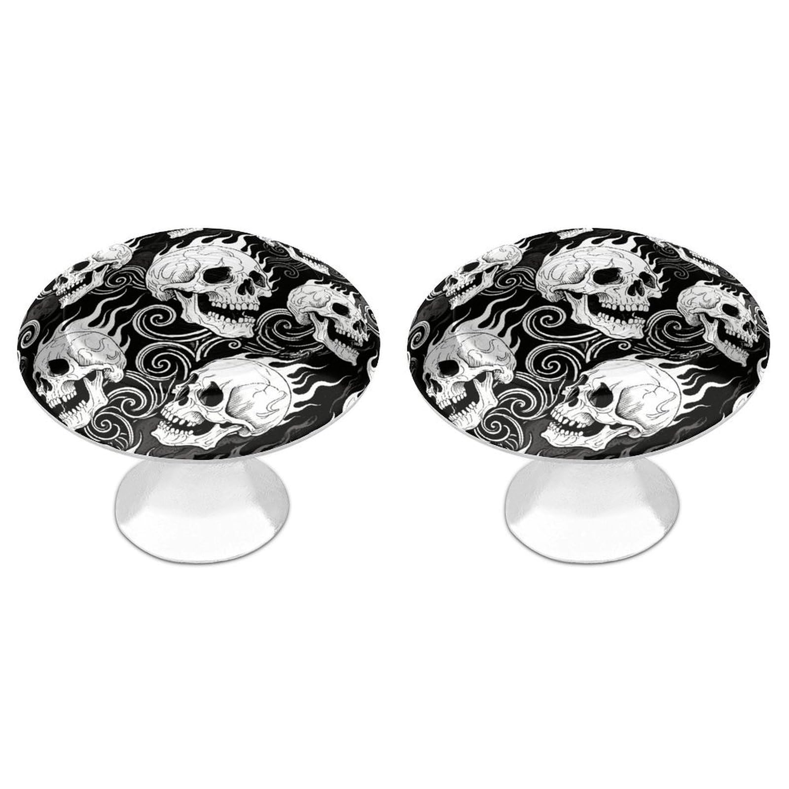 Vstadank Style Skull Cabinet Knobs Round Wardrobe Pulls Simple Drawer Handles With Screw Aluminum Alloy Closet Door Pull Modern Cabinet Hardware For Dresser Drawers 2 Pack