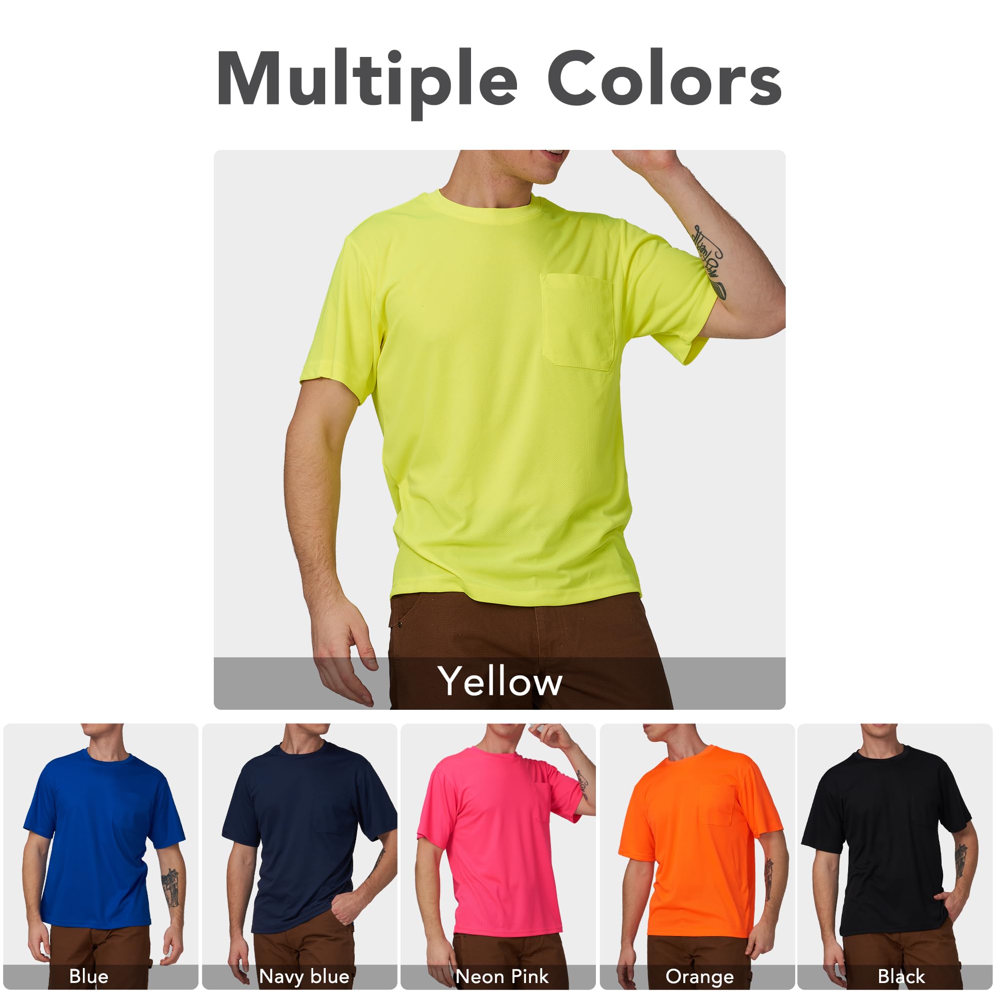 A-SAFETY Camiseta atlética perfecta reflectante - amarillo - 6X-Large