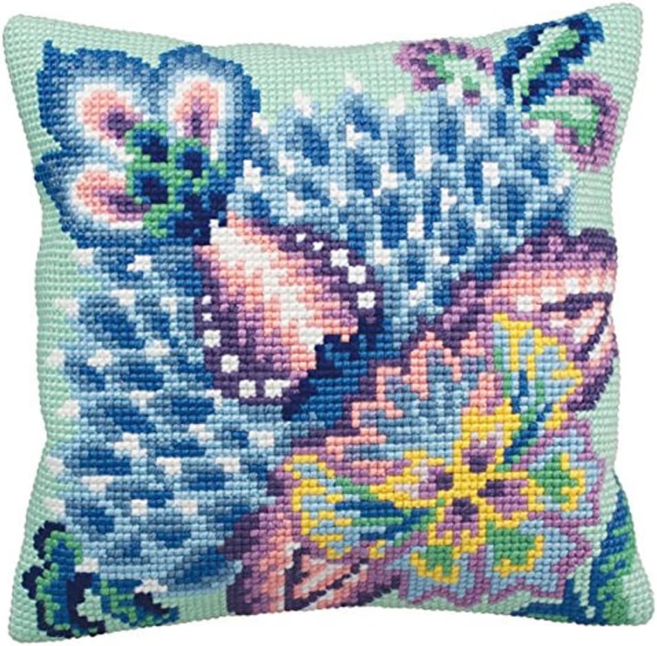 Collection D'Art Zelliges Droite Pillow Cross Stitch Kit-15-3/4 X15-3/4