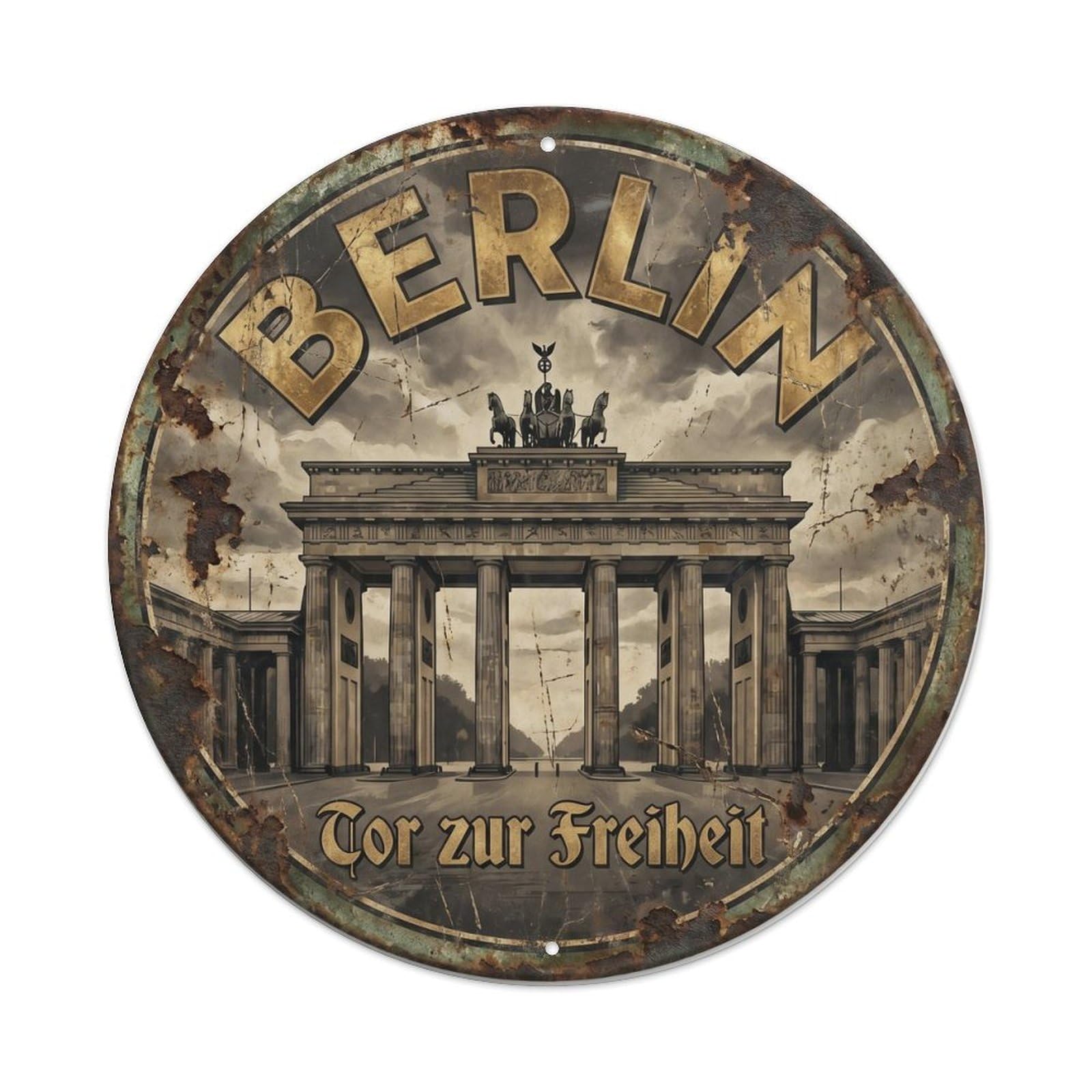 Fqnyr Style Vintage Travel Brandenburg Gate Berlin 1 Metal Tin Sign
