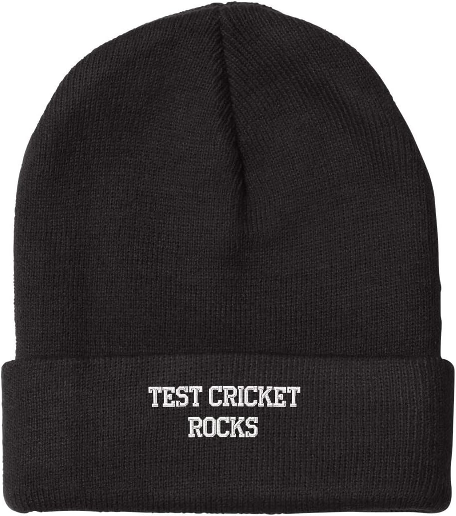 Fastasticdeal Test Cricket Rocks Embroidered Beanie Cap