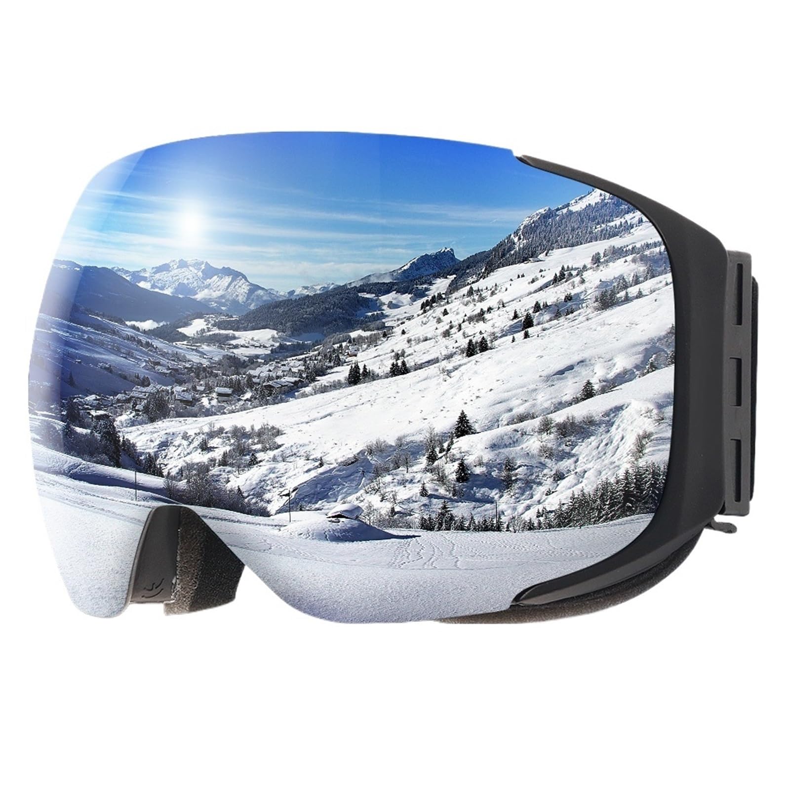 Gafas De Esqui Gafas de esquí magnéticas profesionales for hombre y mujer, lentes de repuesto rápido y funda protectora, gafas de esquí for Snowboard antivaho
