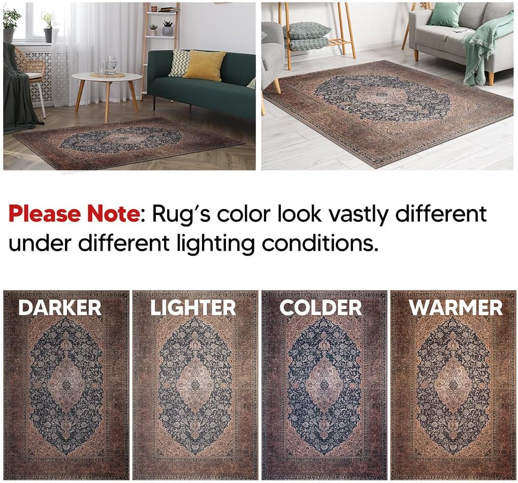 Keen Home Design 3x5 Rug - Machine Washable Entry Rug with Non-Slip Backing, Ideal for Enteryway, Kitchen, Bathroom, Laundry Room - Vintage, Easy Clean, Durable, Low Pile Rug - (3' x 5') - Image 6