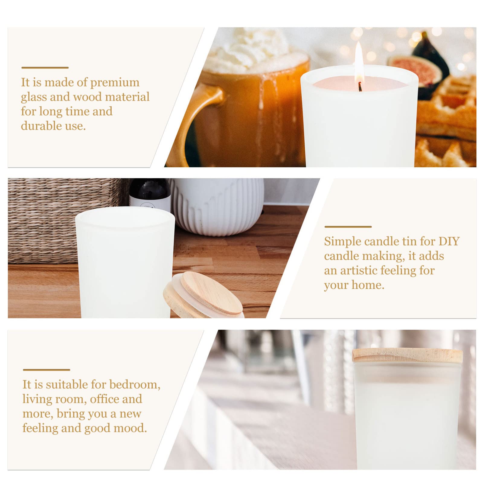 Abaodam 22pezzi Barattoli Per Candela Fai Da Te Con Coperchio Eleganti Contenitori Per Candele Aromatiche Perfetti Per e Decorazione Domestica