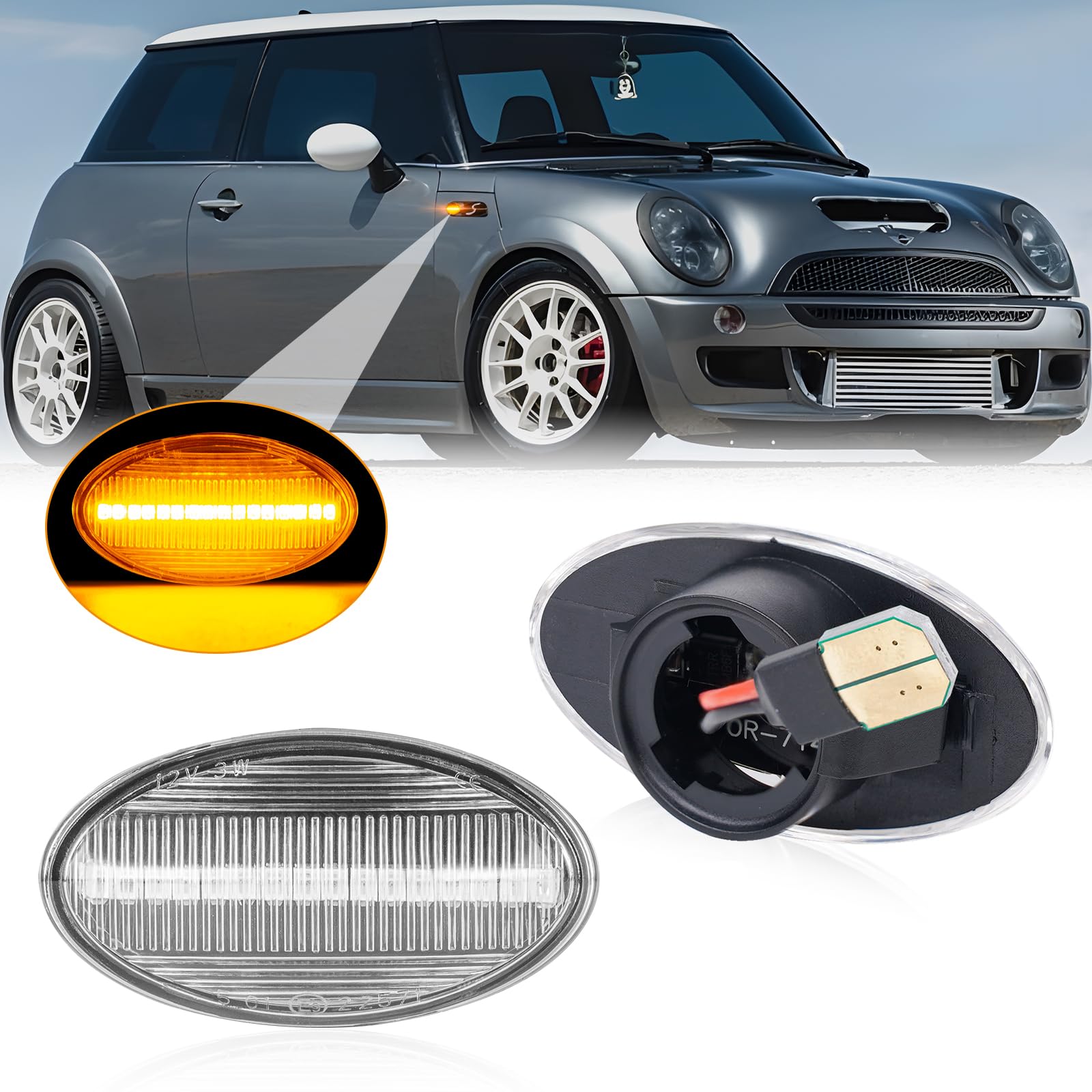 Amazon.co.jp: POPMOTORZ LED サイドマーカー R50 R53 R52 点滅