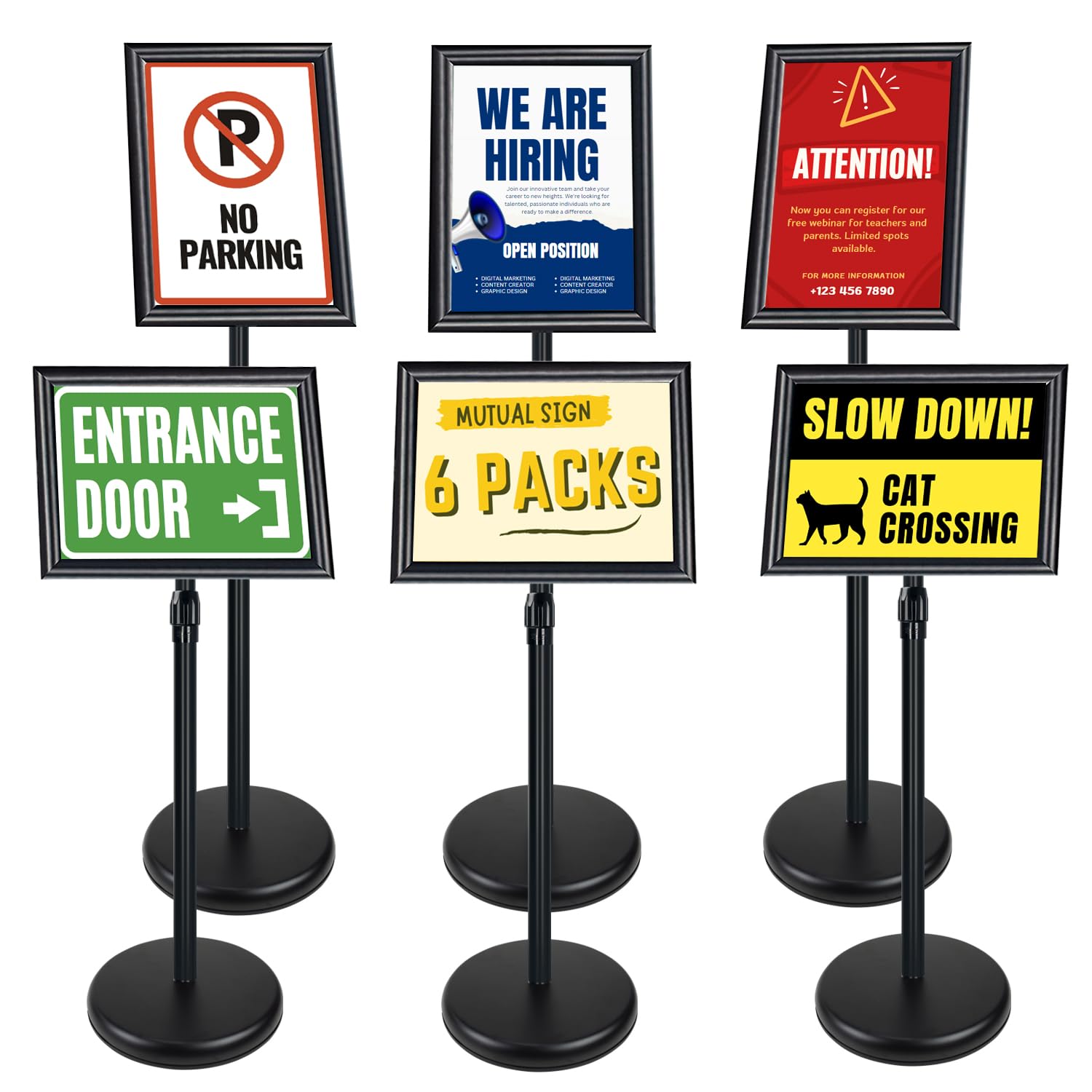 Espositore Per Poster A4/A3 In Alluminio Con Base Pesante: Supporto Da Pavimento Per Negozi, Fiere, Matrimoni - Impermeabile E Regolabile