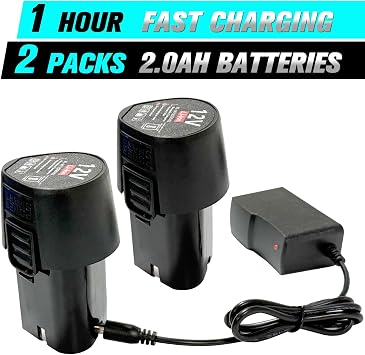 Cordless Ratchet Wrench, Electric Ratchet 3/8 Drive, Battery Ratchet Wrench Kit, 44 Ft-lbs with 2-Pack 2000mAh Batteries, Fast Charger, 7 Sockets