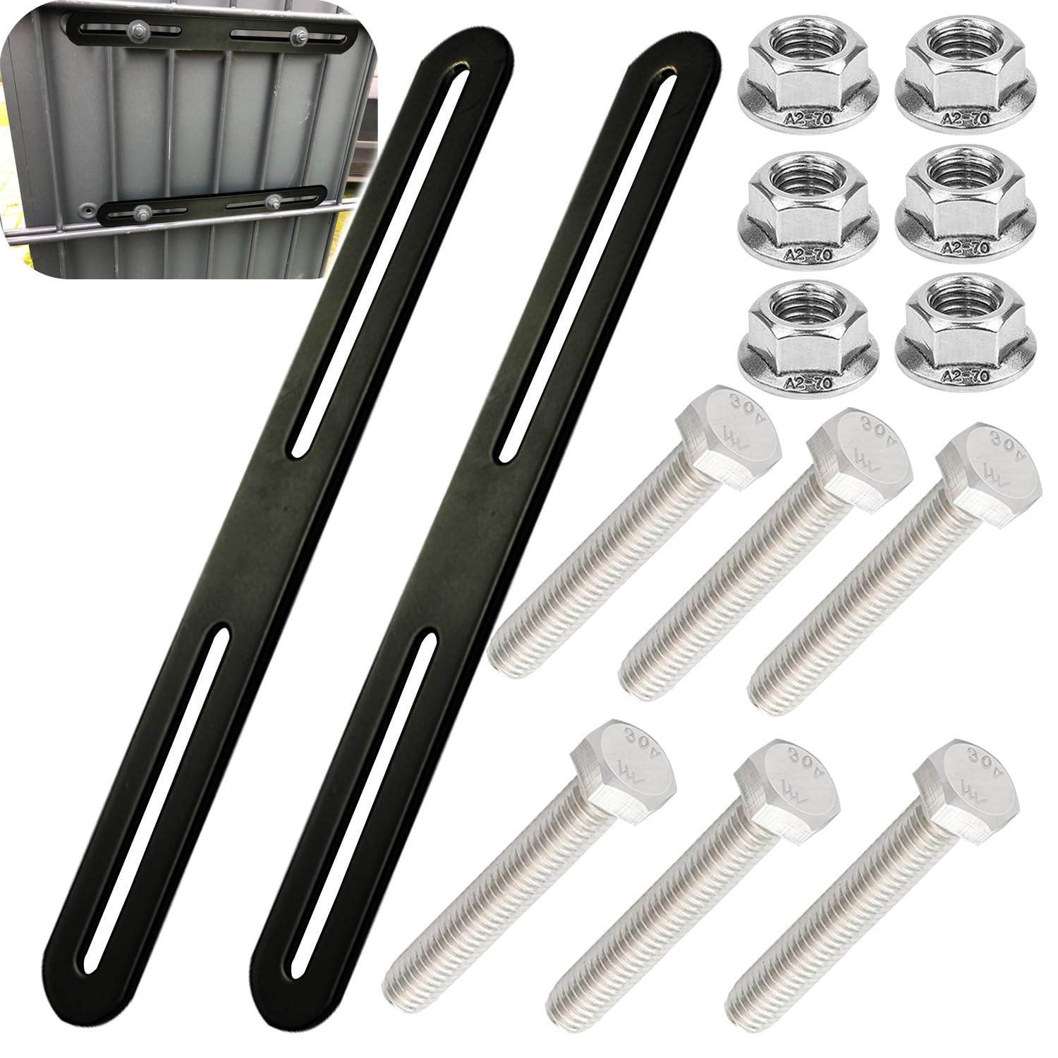 Mailbox Fixing Kit to Fence or Gate (Black, 280mm)