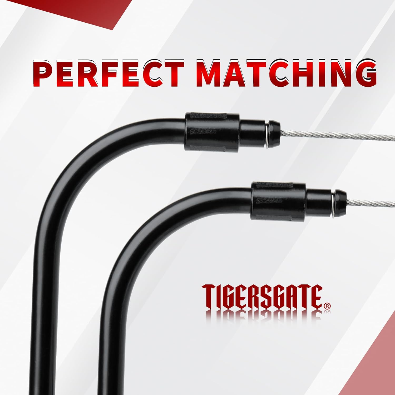 43.3" Throttle & Idle Cable Kit for 2014-2022 Sportster XL, 1996-2017 Some Dyna fits Harley Extended Black Vinyl Stainless Steel Braided (No Cruise control)