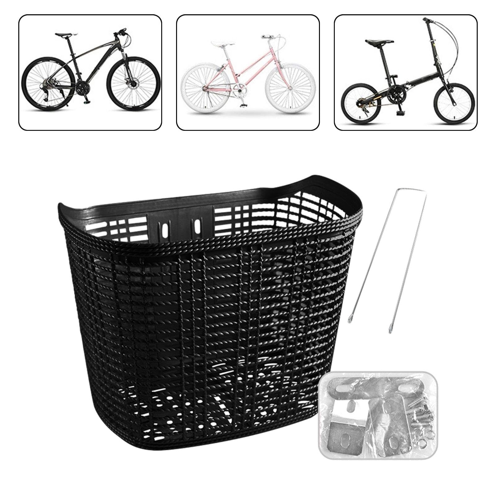 Amazon | Generic 自転車用フロントバスケット, ブラックショート