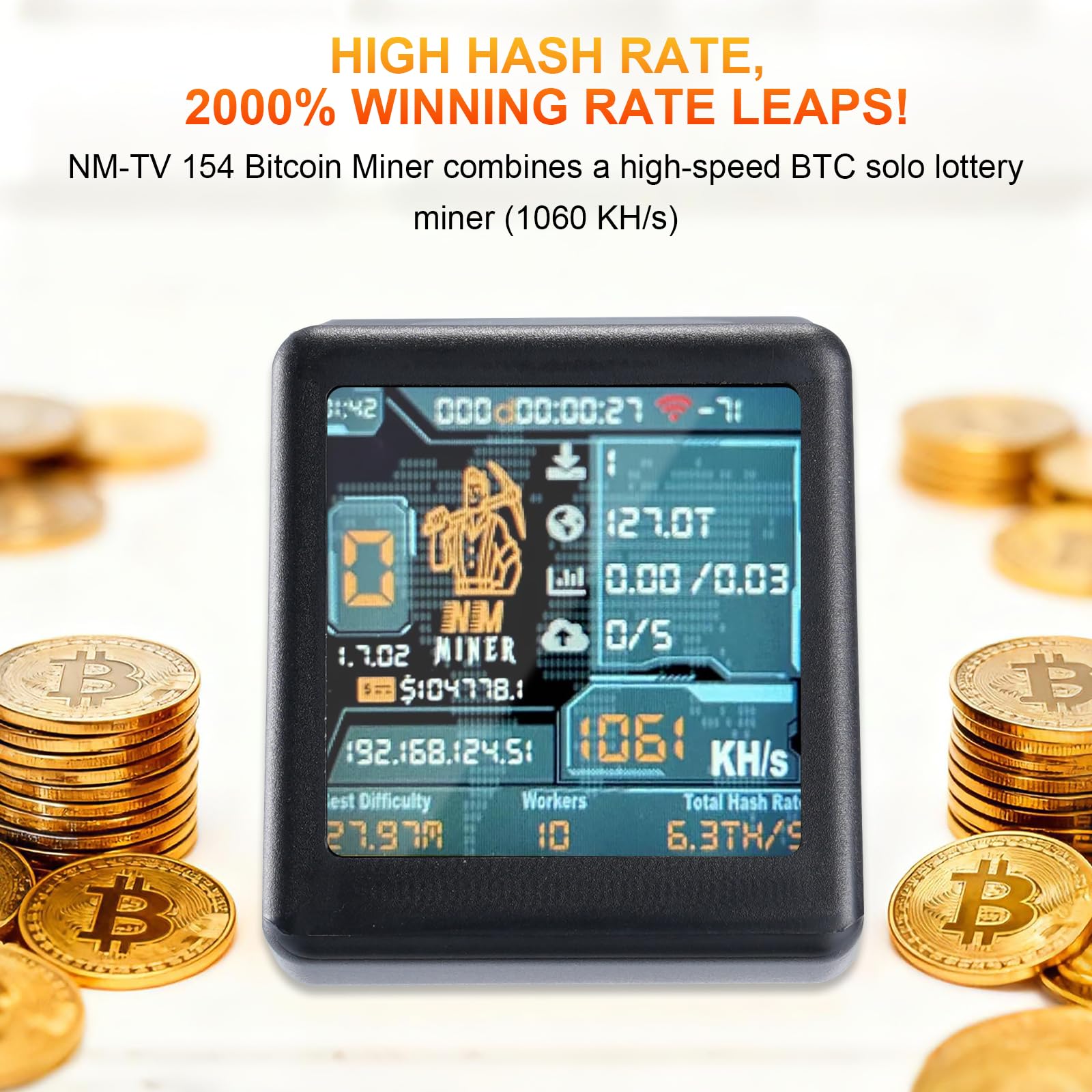 Nerdminer Bitcoin Miner, APKLVSR Nerd Miner NM, smart tv ESP32