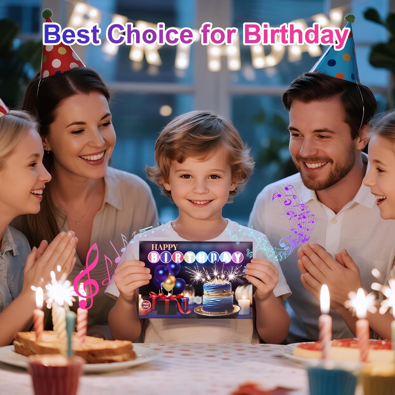 Birthday Cards, Light and Music Happy Birthday Card with Birthday Cake, 3D Pop Up Birthday Gift Greeting Card for Women Men Kids Husband Wife Mom Dad Daughter - Image 4