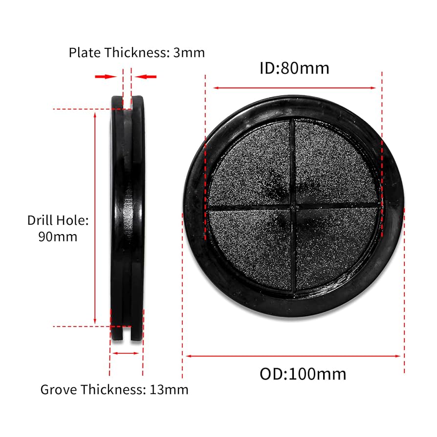 Flyshop 90 Mm 3-9/16" Tower Shaped Grommet, 80 Mm 3-1/8" ID, 4-Pack