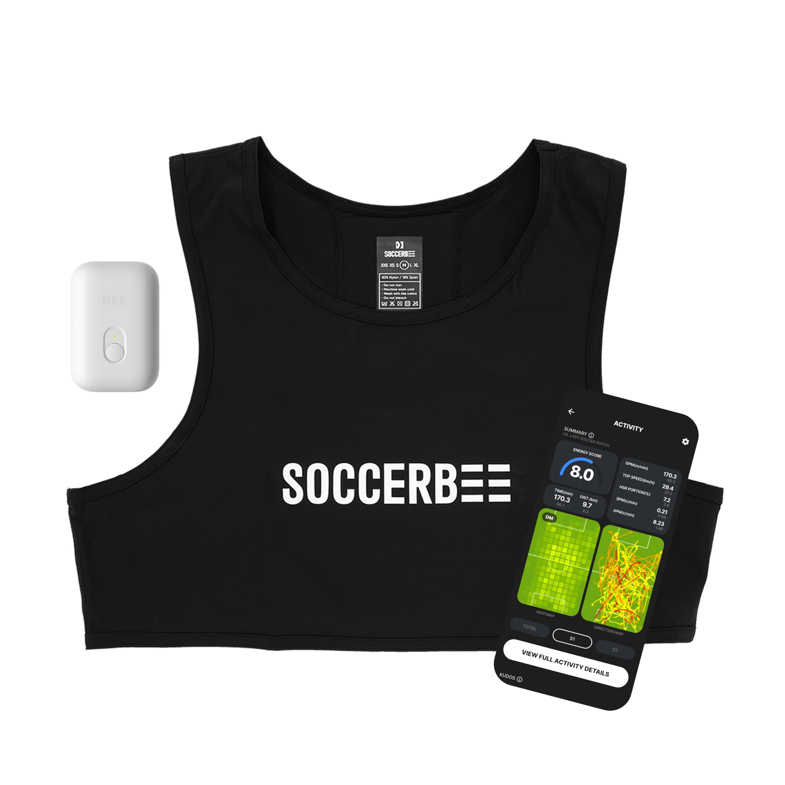BEE LITE GPSトラッカーとベストセット Amazon.co.jp: SOCCERBEE - BEE LITE 2 - スポーツGPSトラッカー