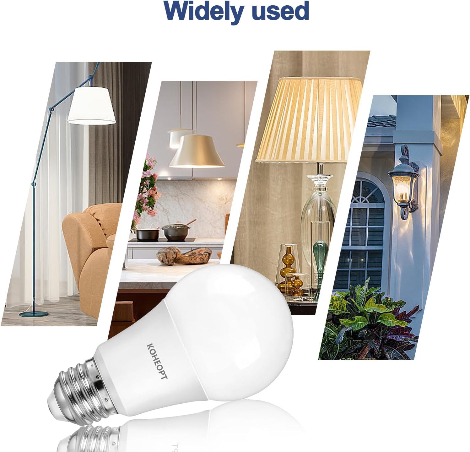 A19 LED Light Bulbs,(2 Packs) Efficient 9W,60 Watt Equivalent Daylight 5000K with E26 Base,800 Lumens Non-Dimmable LED Bulbs,25000 Hours, Ideal for Bedroom Living Room