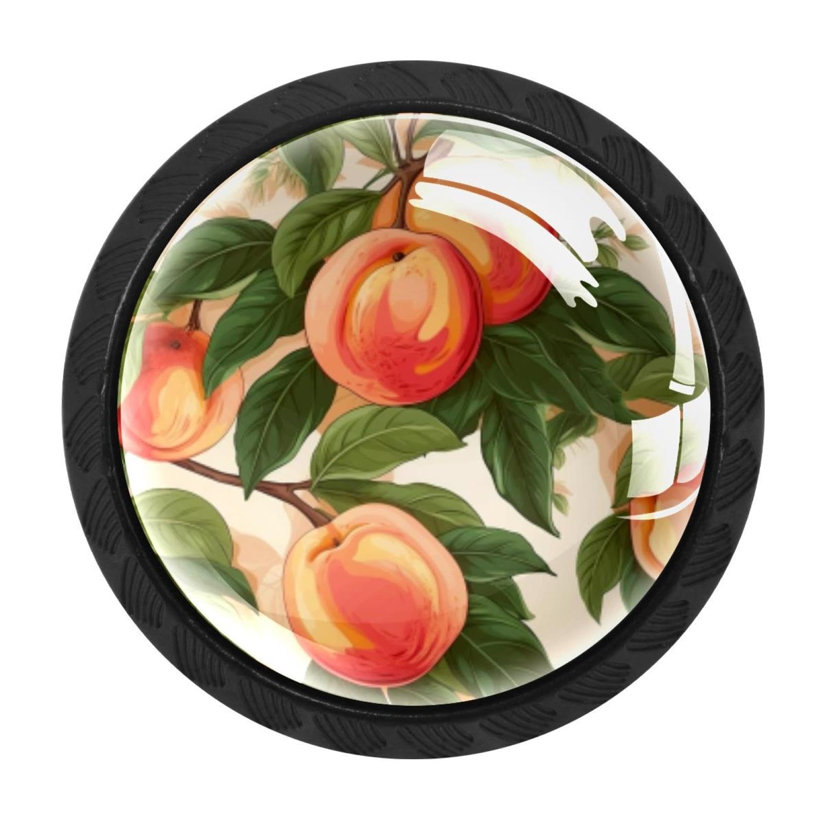 CHENZZZZ 4PCS Peach Dresser Knob Round Glass Drawer Knobs Pulls Cabinet Handle for Home Kitchen Office Bathroom Wardrobe Cupboard