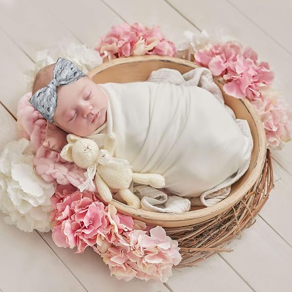 Novelty Moon Surface Grey Baby Girl Bows And Headbands 0-6 Months Bows For Baby Girls Hair Accessories Newborn Essentials