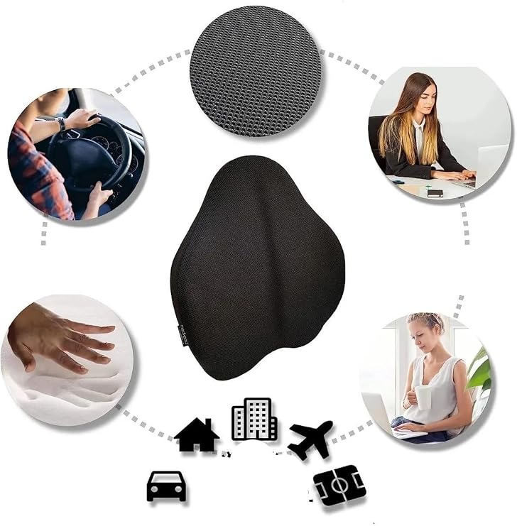Sogex Visco-elastic New Generation Anatomical Waist Office Back Support Cushion Waist Pillow