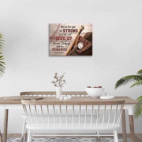 Miniatura 2 de Arte de pared de béisbol cristiano, decoración de habitación de niños, impresiones en lienzo deportivas, pinturas inspiradoras con citas
