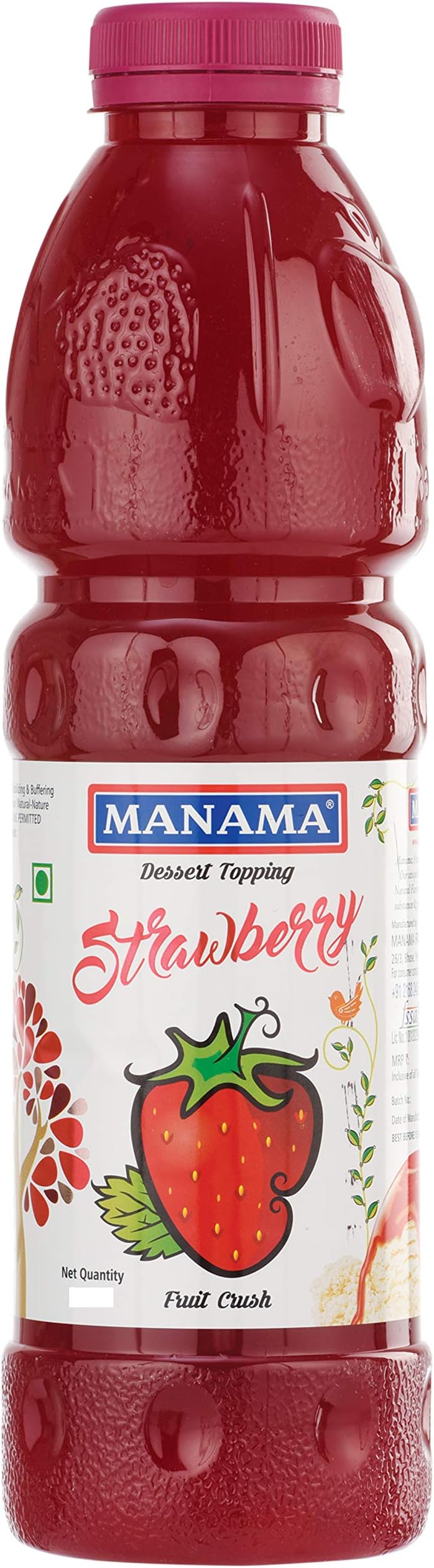 Strawberry Fruit Crush for Dessert Toppings Like Ice Creams and Shakes (1Litre)