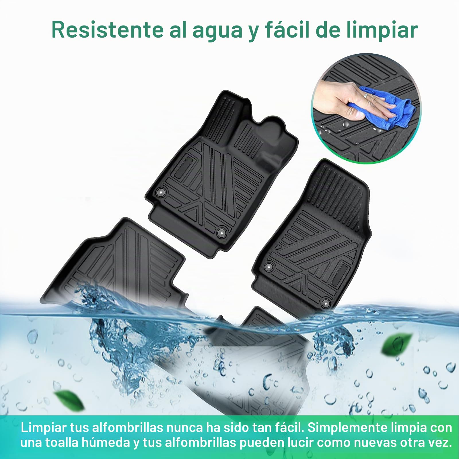 GAFAT V W ID.4 ID.5/ Skodα Enyaq IV 2021-2025 2026 Alfombrillas de Goma, ID4 2025 Alfombrillas Originales con Escaneo 3D de TPE, Borde Alto, Compatible con VW ID.4 Accesorio