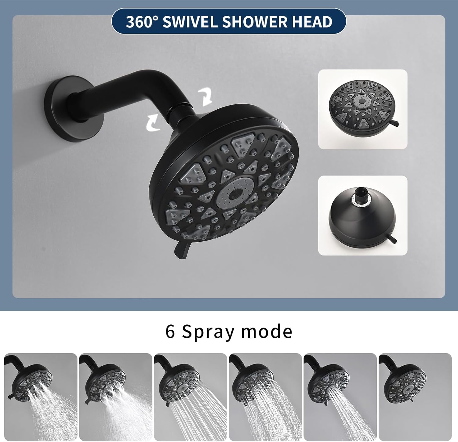 Tub Shower Faucet Combo Set Matte Black Bathtub Faucet Set Shower System with Tub Spout Shower Tub Kit Shower Valve and Trim Kit Shower Fixtures