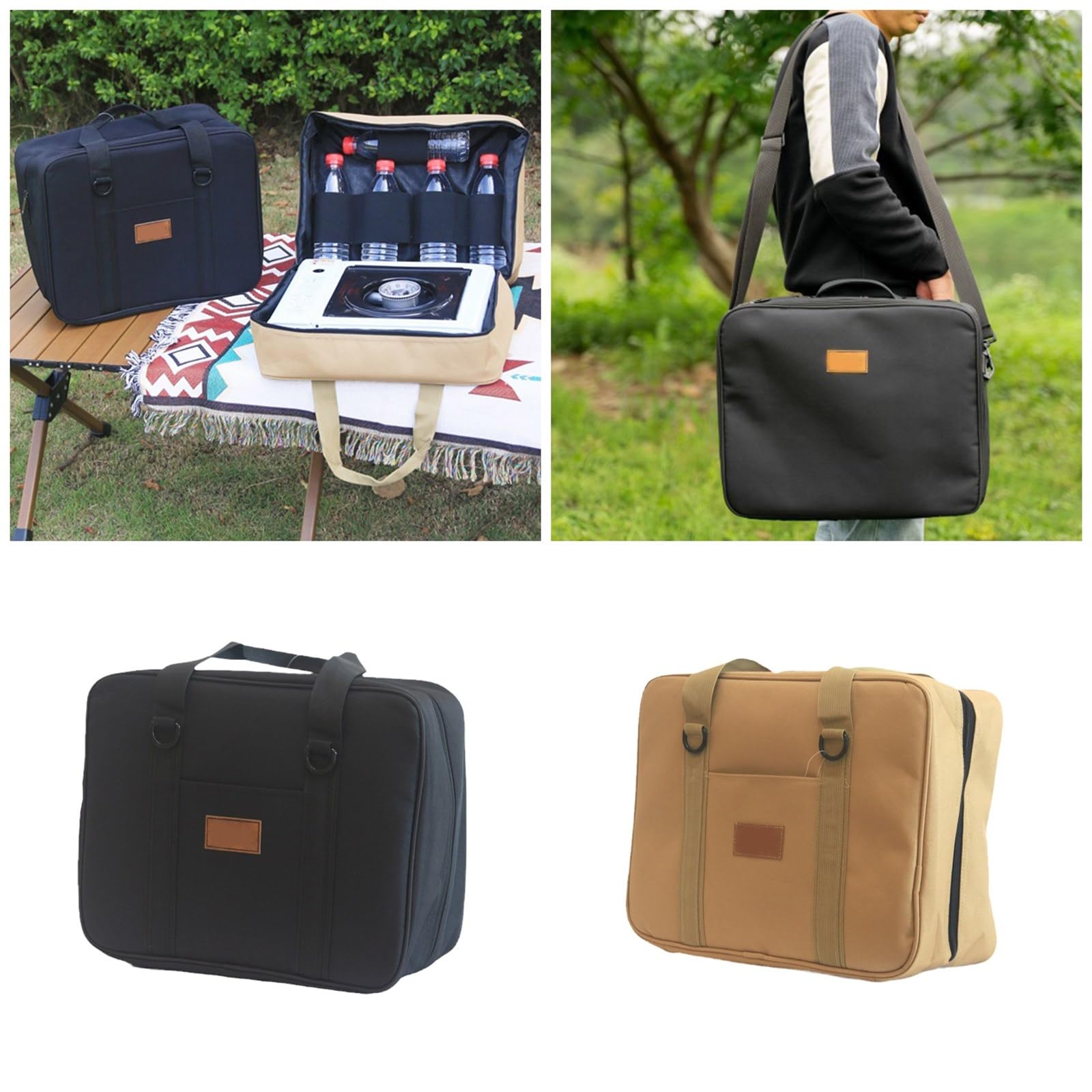 Fornitura da campeggio Borsa di stoccaggio Oxford Panno Fornello a Gas Canister Pentole Borse per il trasporto per picnic all'aperto Borsa di stoccaggio di forniture durevoli