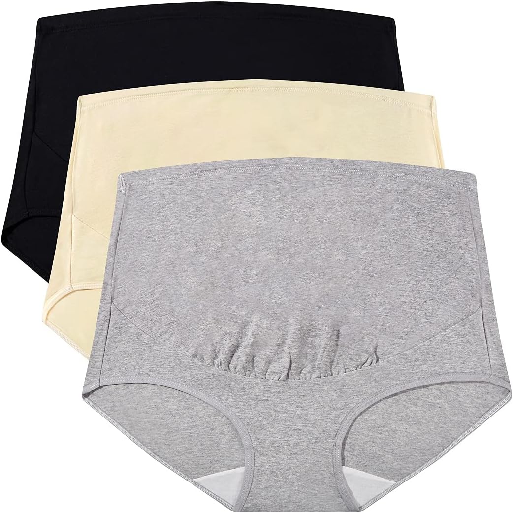 Women's Over The Bump Maternity Panties High Waist Full Coverage Pregnancy Underwear Multi-Pack (S-4XL)