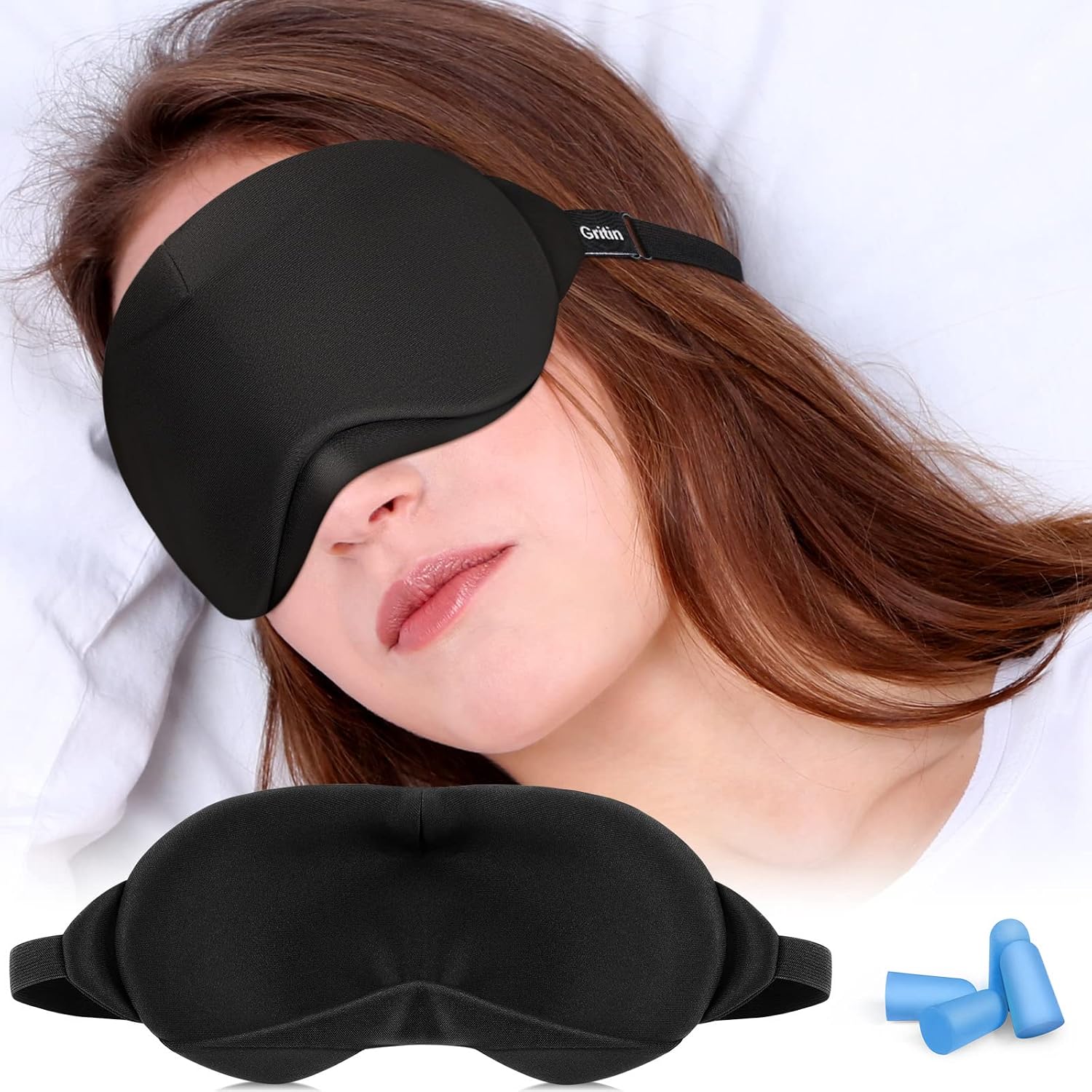 Mascherina Per Dormire Stereoscopica 3D Per Uomini, Donne E Adulti Portatile Per Bloccare La Luce Maschera Per Dormire Da Viaggio~p222463108
