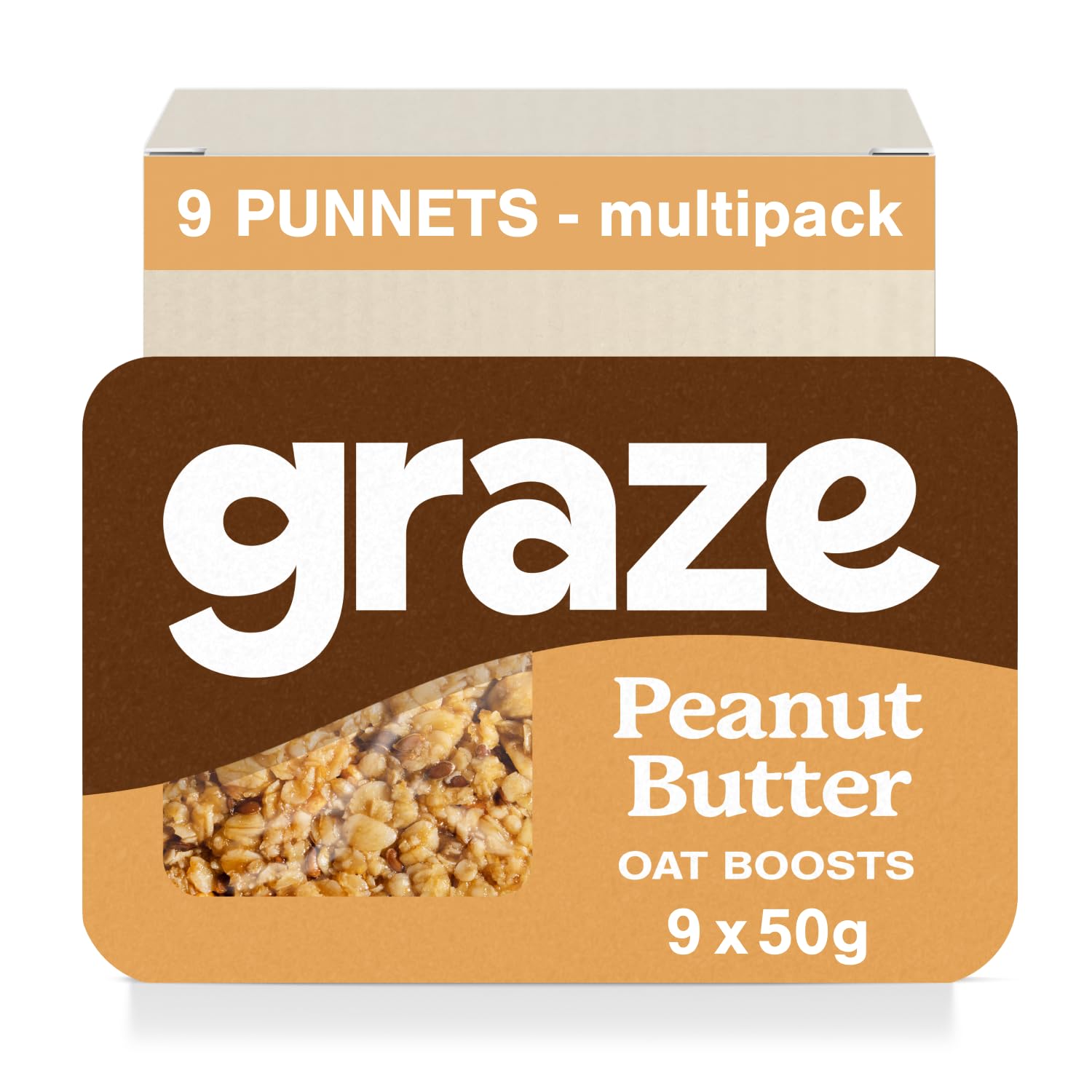 Peanut Butter Protein Flapjacks oats bars snacks -9x50g- (Pack of 9)