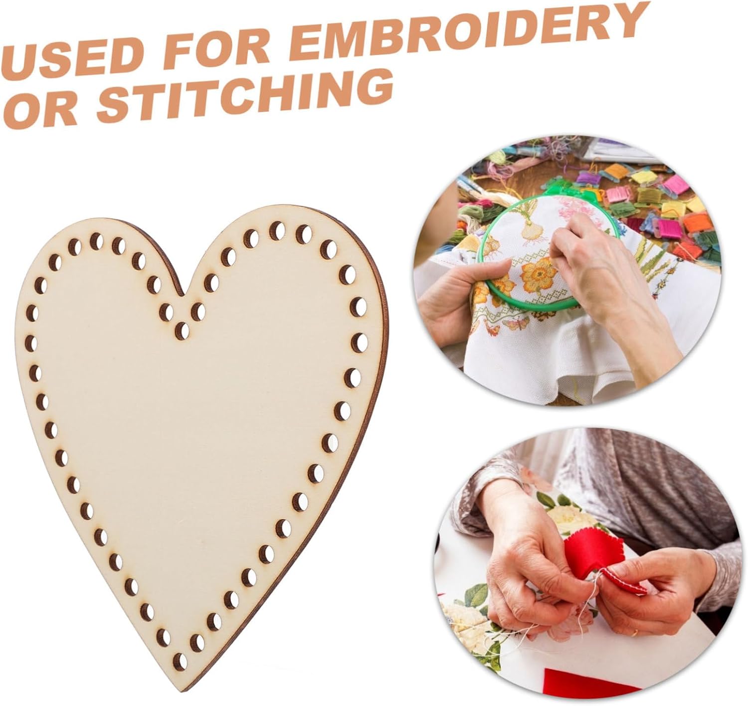 2pcs Wooden Crochet Unfinished Wooden Knitting Bottoms for Craft Weaving Heart-Shaped Design for Versatile Projects for Basket Making Supplies