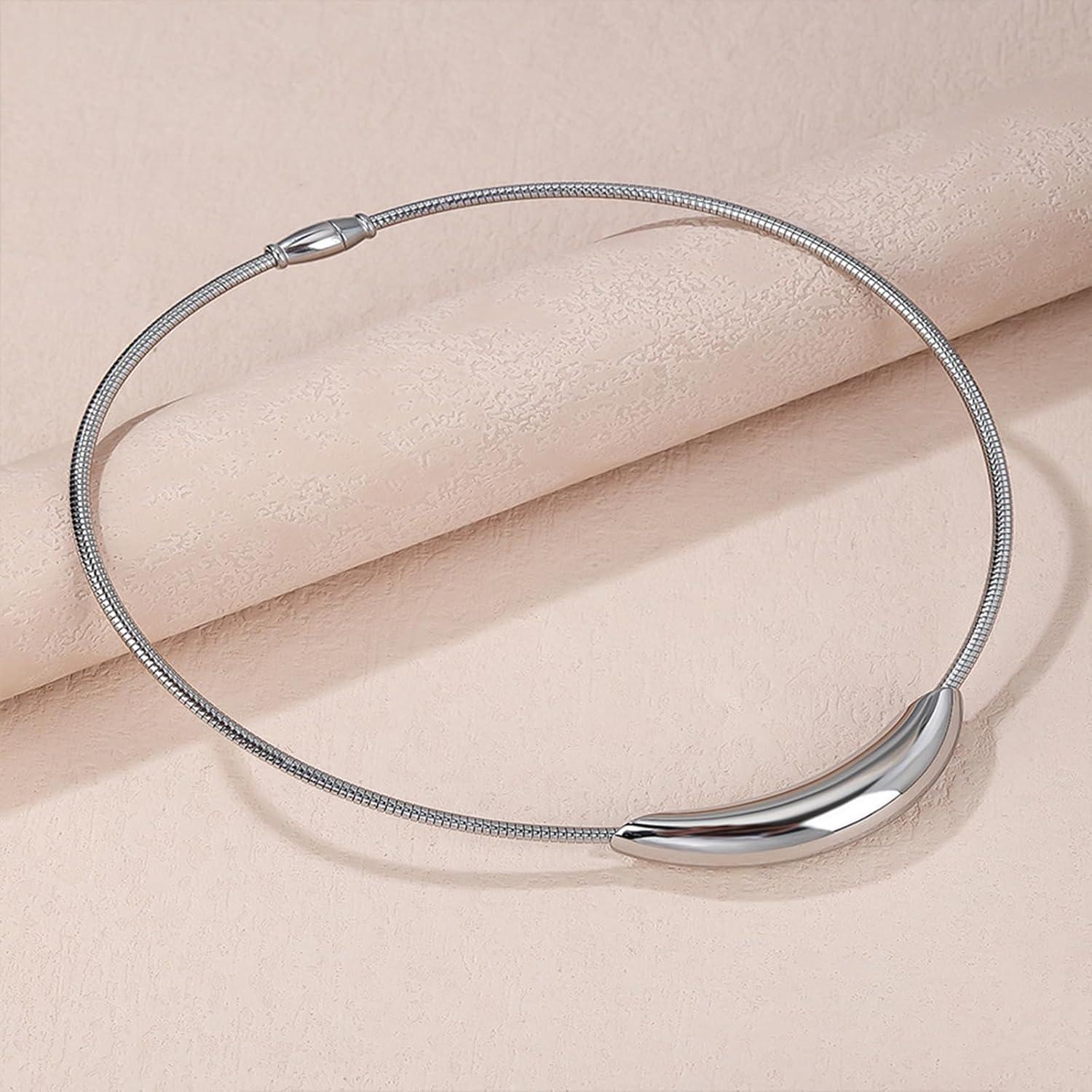 Elegant Chunky Gold Choker Necklace for Women Stylish Stainless Steel Snake Chain Tube Design for Fashion Everyday Wear Jewelry Necklace - Image 5