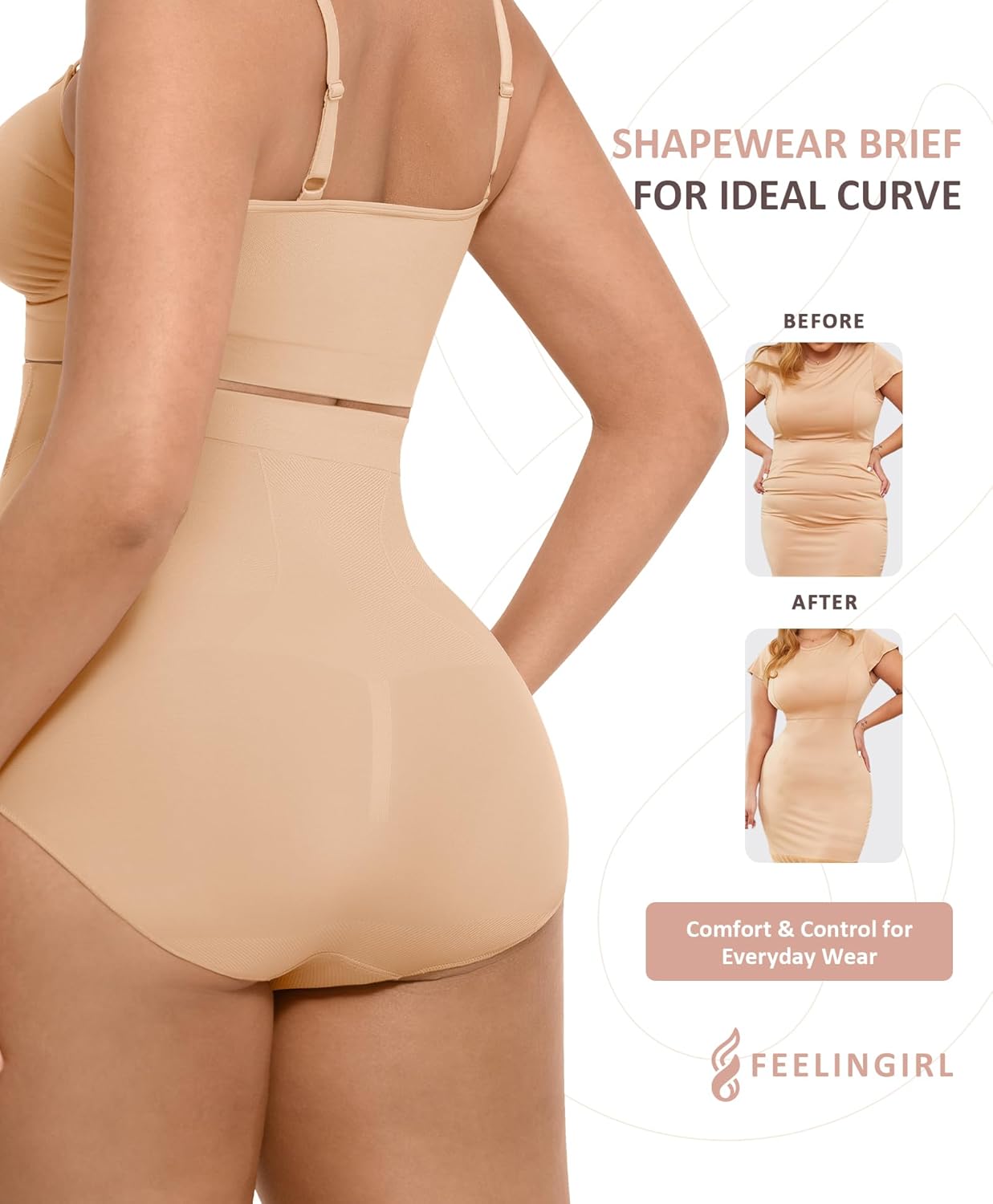 FeelinGirl Shapewear Tummy Control Panties for Women-Seamless Shapewear High Waisted Womens' Body Shaper Panty Girdle - Image 3