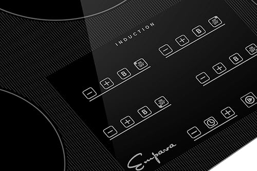 Miniatura 16 de Empava Estufa eléctrica de inducción horizontal con 2 quemadores en vidrio liso de cerámica negra Vitro 120V, 12 pulgadas