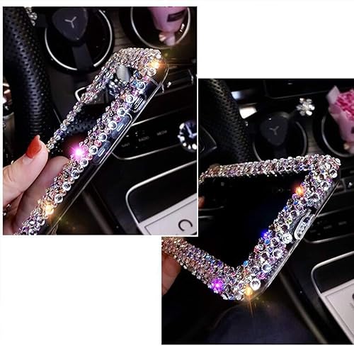 Miniatura 6 de Bonitec Funda compatible con iPhone 15 Pro Max para mujeres y niñas, con purpurina 3D, funda de lujo brillante y bonita, con diamantes de imitación,