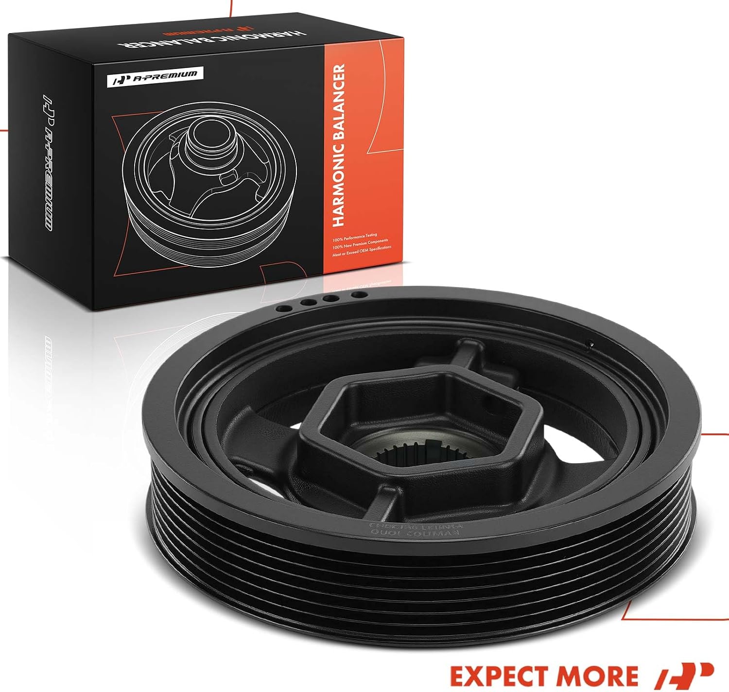 A-Premium Engine Harmonic Balancer Crankshaft Pulley Compatible with Honda CR-V CRV 2023-2024, Civic 2022-2023