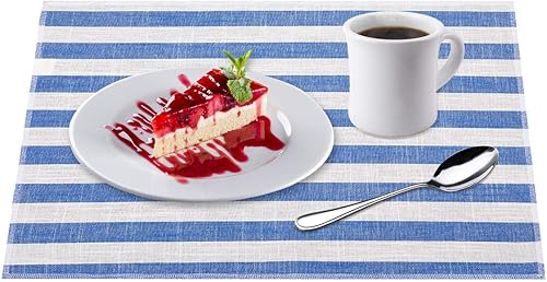 Miniatura 2 de rockcloud 4 manteles individuales grandes de lino y algodón de 17 x 13 pulgadas, lavables a máquina, para decoración de mesa del hogar, cocina,