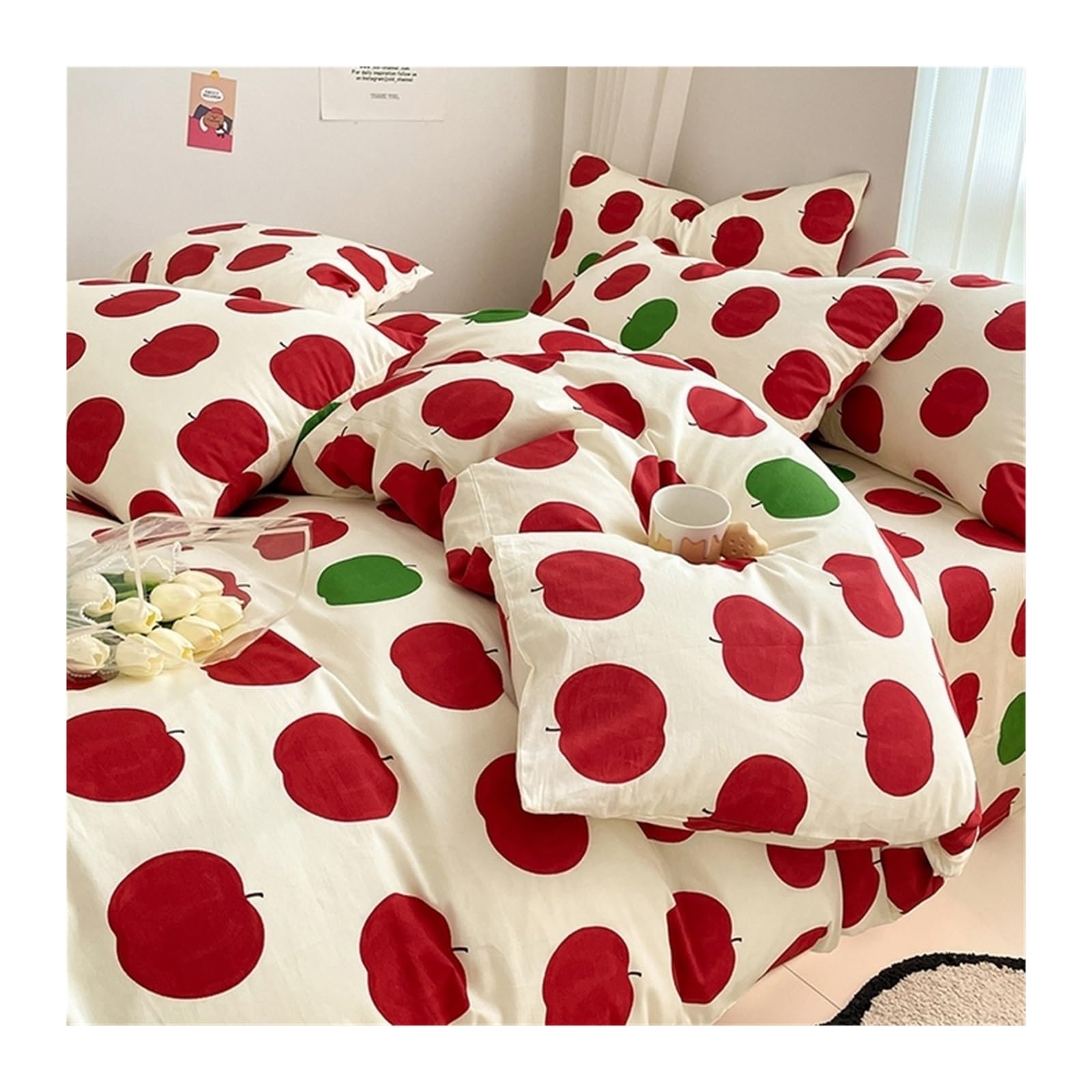 Ensemble de literie 100% coton avec housse de couette 155x210 cm