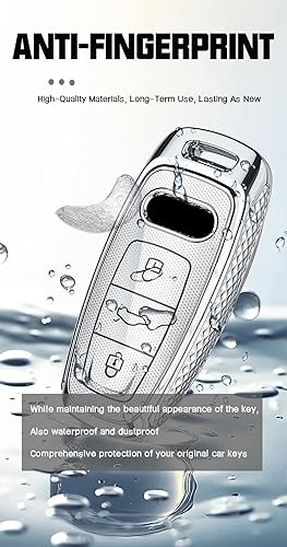 Miniatura 3 de HIBEYO Funda para llave de PC para Audi A6 A8 Q7 S6 A7 S7 E-Tron RS6 RS7 Q8 SQ8 SQ7 Accesorios NCVM Diseño metálico Sensación Llavero Soporte con