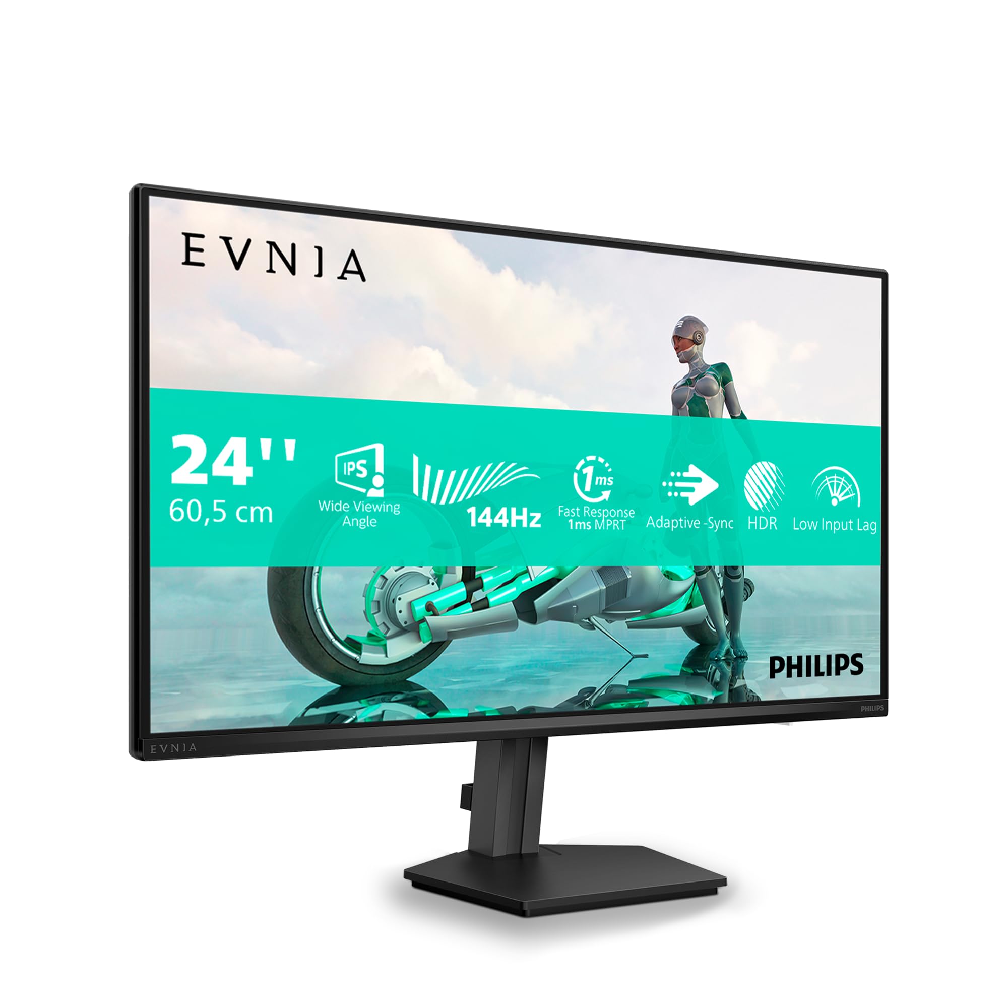 Philips Evnia 24M2N3200NF - 24 inch Full HD gaming monitor, 144 Hz, 4 ms, FreeSync, G-Sync comp. (1920x1080, HDMI 2.0, DisplayPort 1.4) black 24 inch FHD Dark Grey 144 Hz
