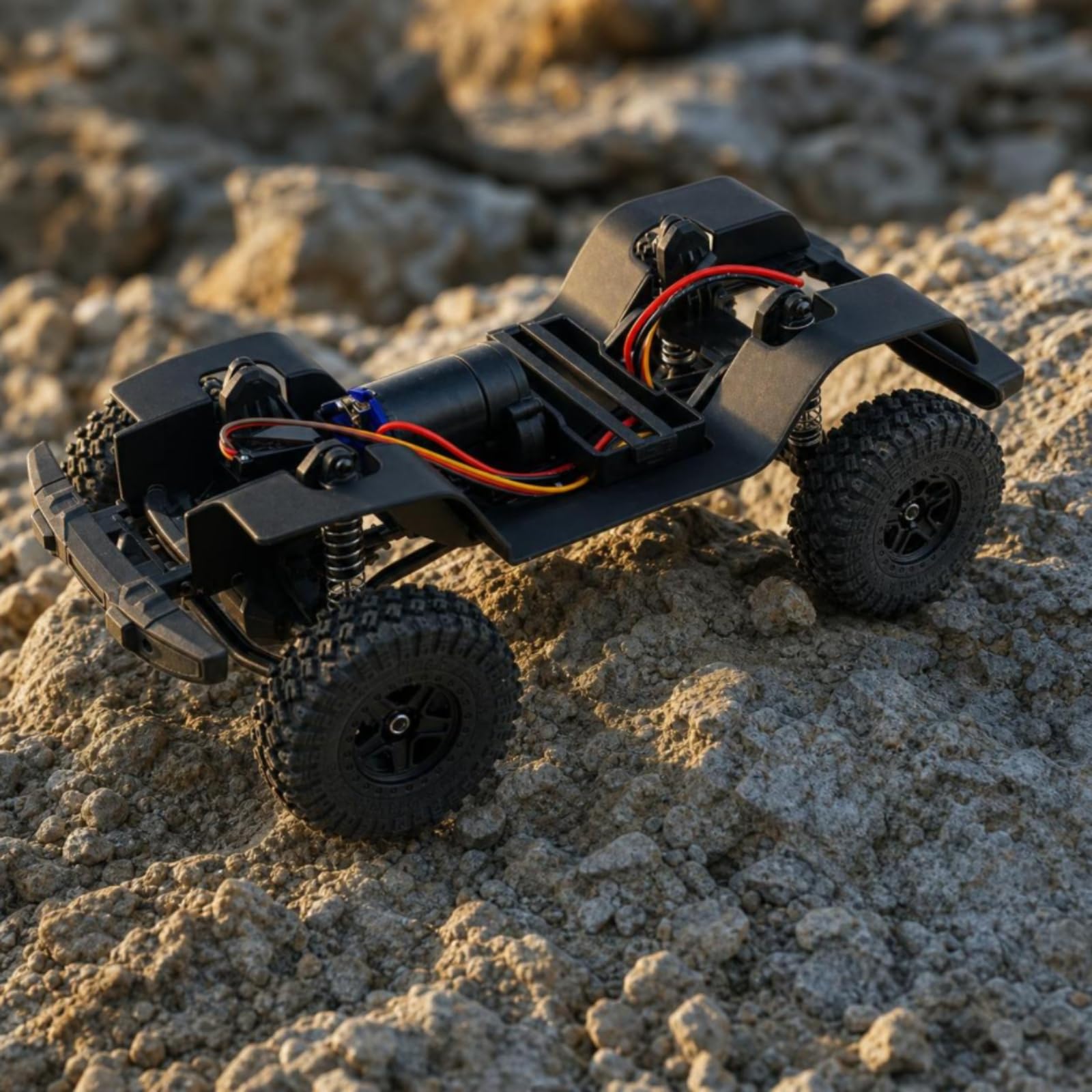 Chasis Control Remoto con Ruedas Escala 1/18 Chasis Crawler con Motor Todoterreno Conjunto Engranajes Motor para Molistas