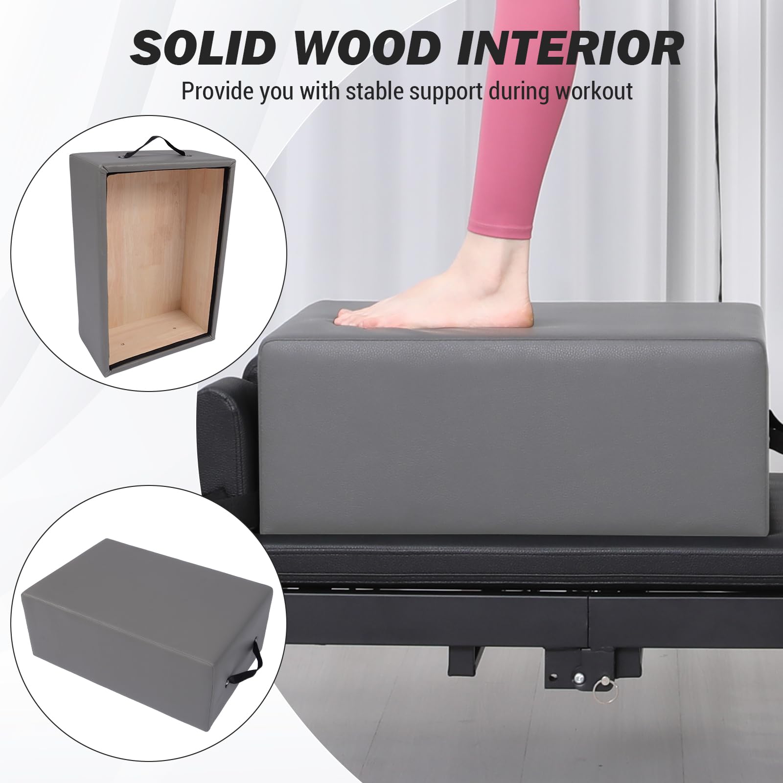 FytStycale Boîte de Pilates Léger, Boîte d'Assise Pilates Polyvalent, Coussin d'Assise avec Mousse Haute Densité et Structure Bois, Brique de Postural pour Maison, Gris FytStycale Boîte de Pilates Léger, Boîte d'Assise Pilates Polyvalent, Coussin d'Assise avec Mousse Haute Densité et Structure Bois, Brique de Postural pour Maison, Gris