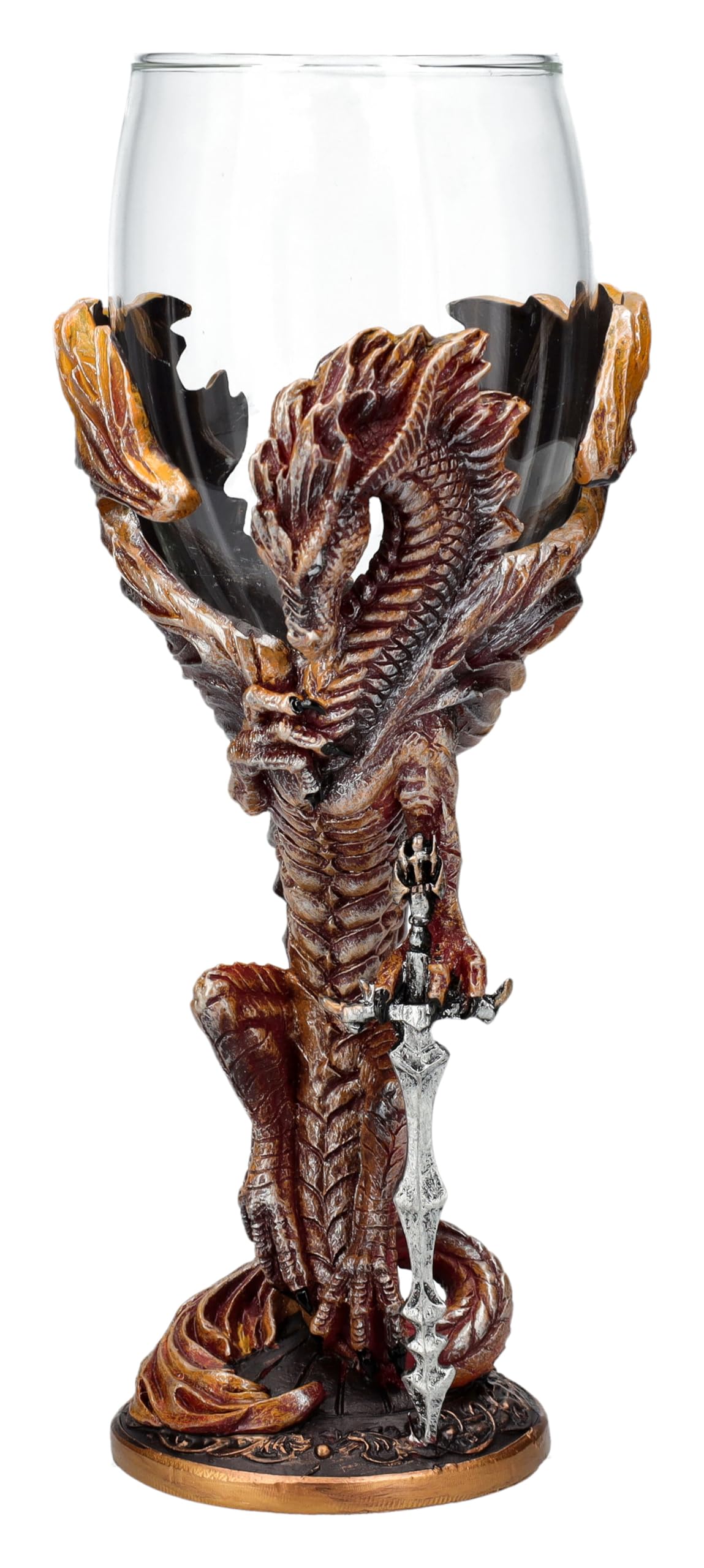Figuren Shop GmbH Drachen-Kelch Flame Blade by Ruth Thompson – 150ml, Gothic Weinglas, Fantasy Weinkelch