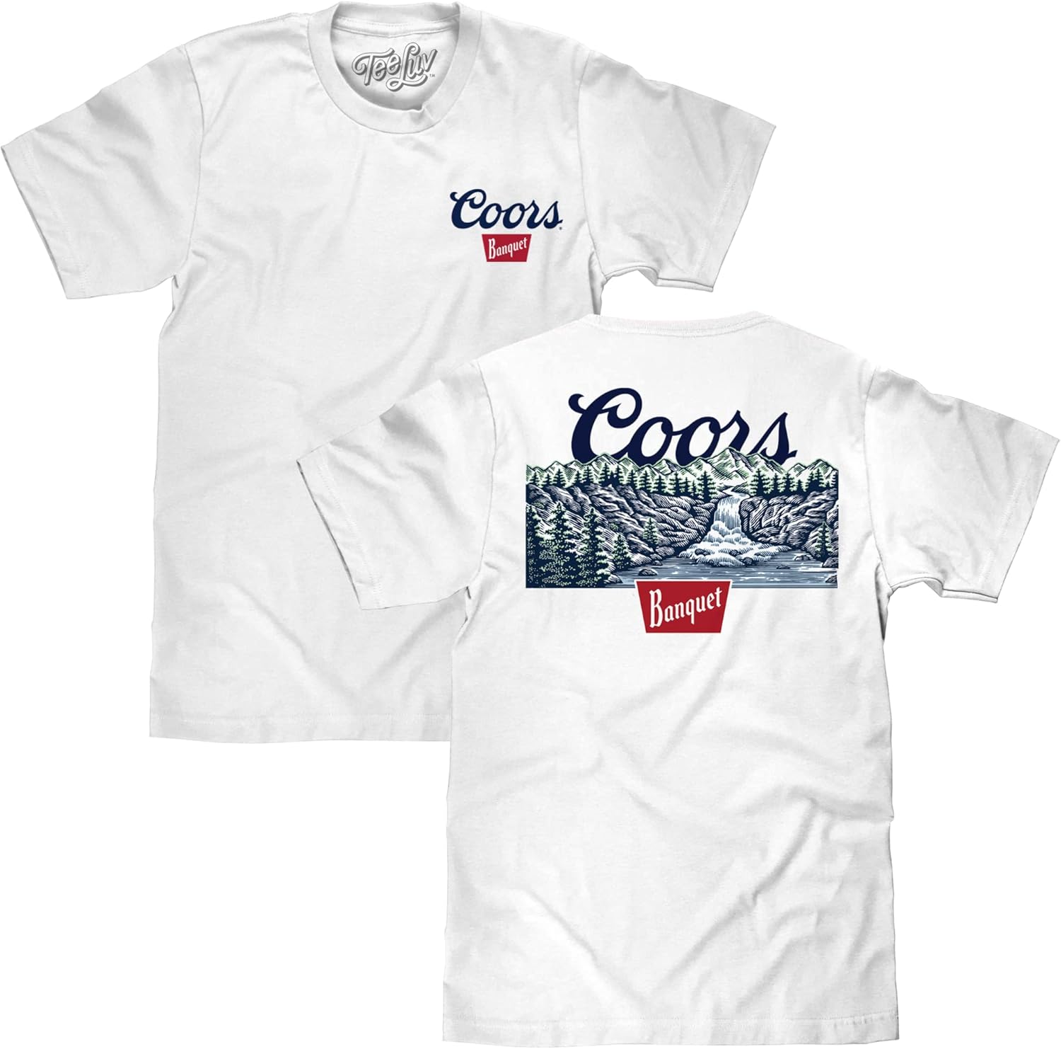 Tee Luv Men's Coors Banquet Beer Shirt - Coors Waterfall Graphic T-Shirt - Image 3