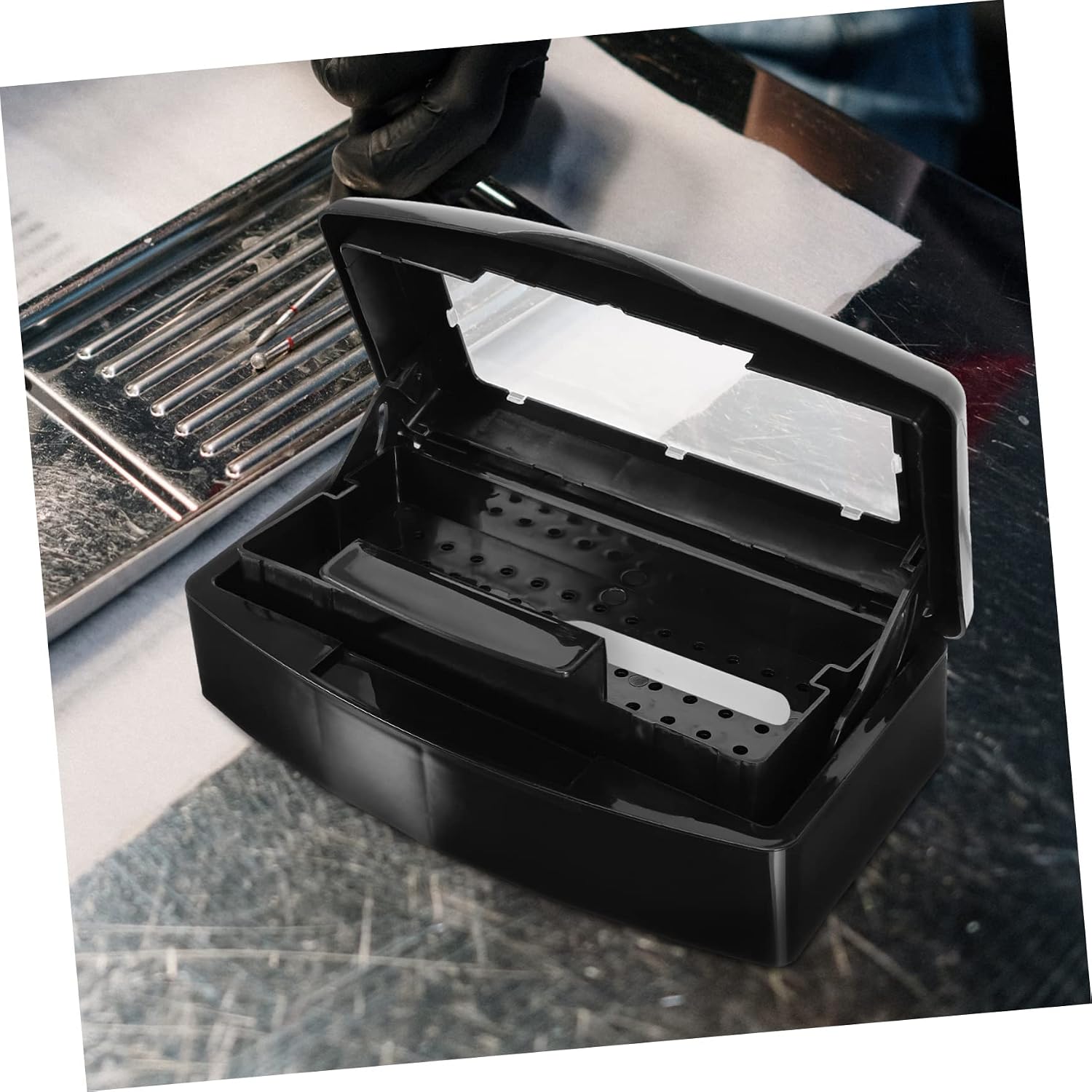 Nail Art Tools Sterilizer Tray Storage Case for Nail Salon Box Tray Box for Barber Hand