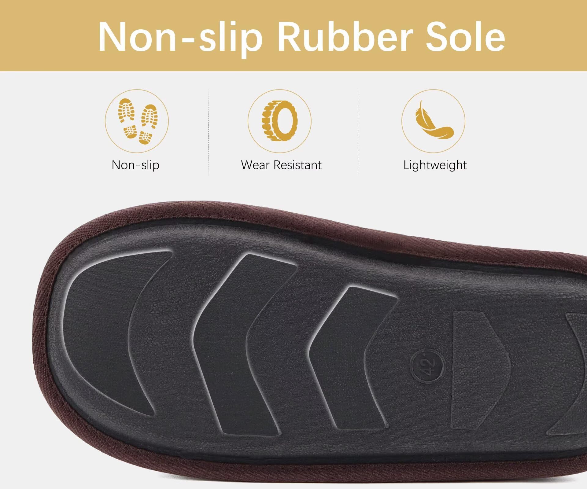 ONCAI Pantofole da Uomo Invernali, Comoda Memory Foam Calde Scarpe da Casa in Lana Con Suola Antiscivolo Taglia 40-49 EU